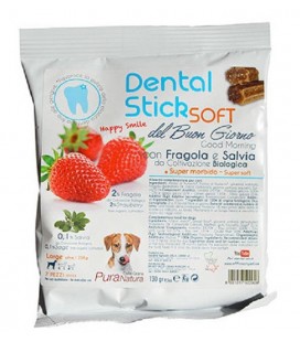 Officinalis Dental Stick Soft Del Buon Giorno - snack per cani Medium 10-25 kg con Fragola e Salvia gr 90