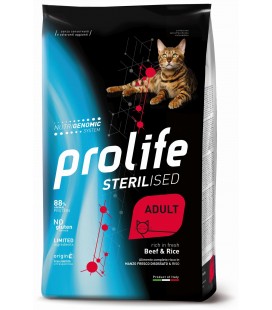 Prolife gatti adulti sterilizzati al Manzo e riso gr.400