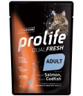 Prolife gatto adulto dual fresh Salmone e Merluzzo gr 0.85 umido in bustina