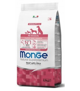 Monge Natural Superpremium All Breeds Puppy & Junior Monoprotein Manzo e Riso 2.5 kg