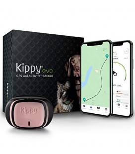 Kippy Evo - Collare GPS per Cani e Gatti con Localizzatore e Rilevatore e Stato di Salute (colore rosa)