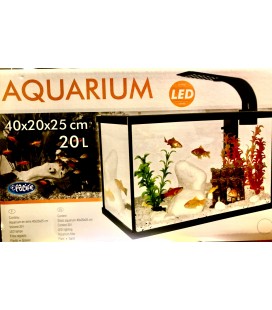 Prodac acquario 40x20x25h 20 litri nero con luce led