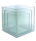 Leecom acquario cubo in vetro extra chiaro con coperchio cm 20x20x25cm