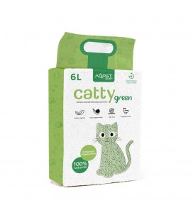 AqpetFriends Catty Green Lettiera naturale alla soia Tofu profumazione Gelsomino 6 Lt- 6 CONFEZIONI