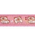 Amiplay guinzaglio naylon con disegni S lung.140 rosa larg. 1 cm
