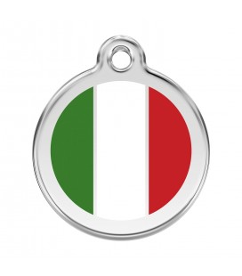 Medaglietta in acciaio inossidabile con smalto Bandiera Italia 3 misure cod.1IT (compresa incisione)