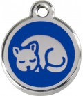 Medaglietta in acciaio inossidabile con smalto per gatti Blu cod.1KT (compresa incisione)